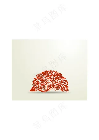 创意花纹刺猬矢量素材