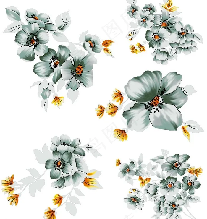 百花图3图片psd模版下载