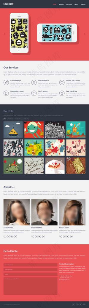 国外网站singolo网页PSD下...