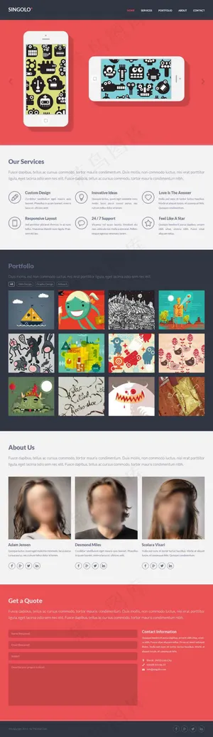 国外网站singolo网页PSD下...