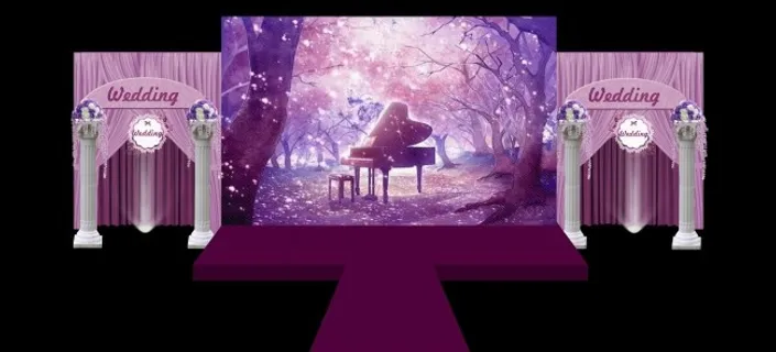 紫色唯美梦幻婚礼效果图
