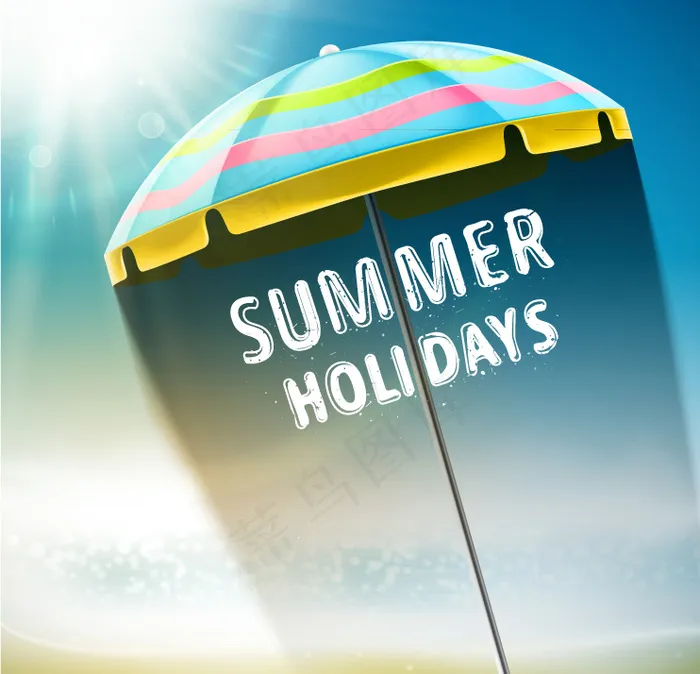 夏季遮阳伞背景矢量素材eps,ai矢量模版下载