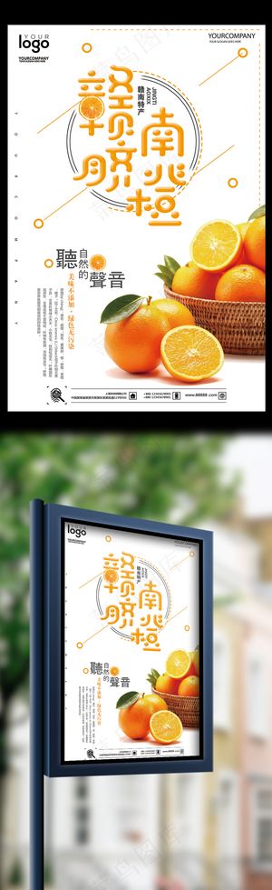 极简大气创意赣南脐橙户外海报