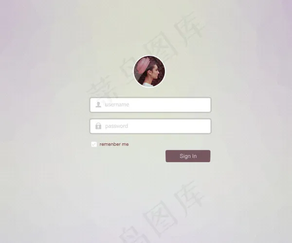 复古登录页面psd