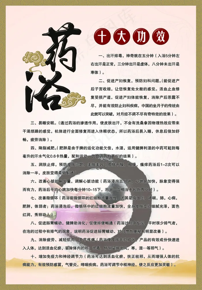 药浴的十大作用psd模版下载