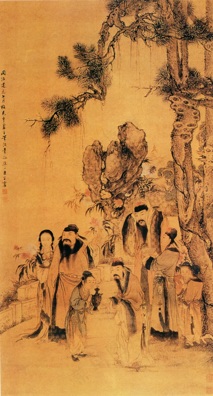 簪花图 人物画 中国古画_0498