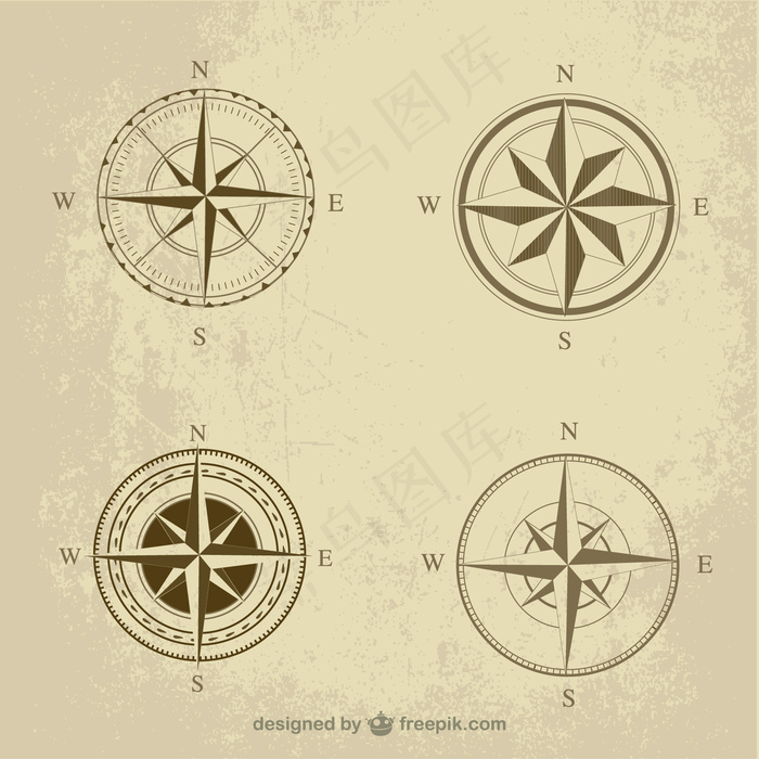 复古的指南针包ai矢量模版下载