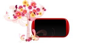 播放器与花纹矢量素材