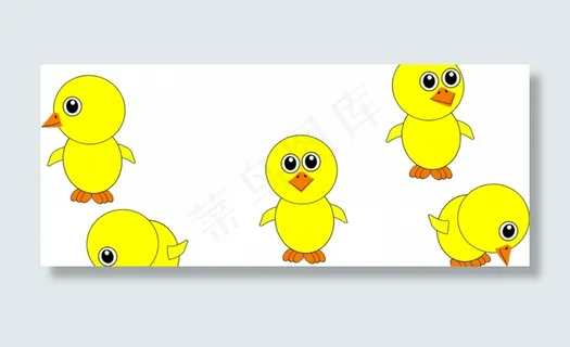 可爱的黄色小鸡吃矢量图像 可爱的黄色小鸡吃矢量图像