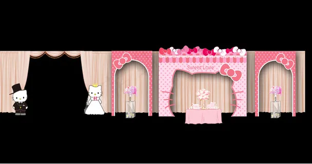 粉色婚礼留影区