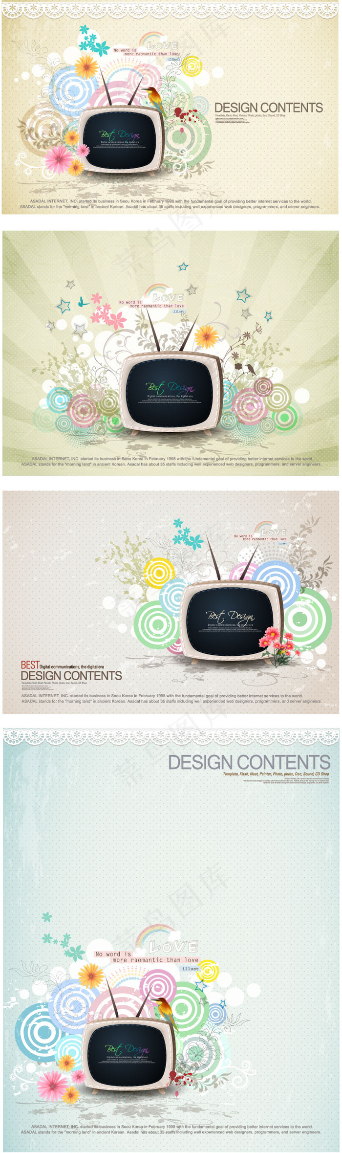 电视机花纹素雅点状背景矢量图