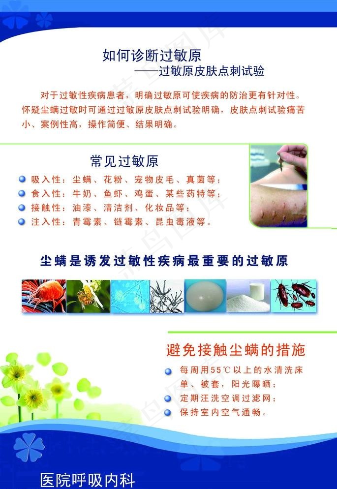 过敏原皮肤点刺试验药物医院宣传展板
