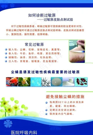 过敏原皮肤点刺试验药物医院宣传展板