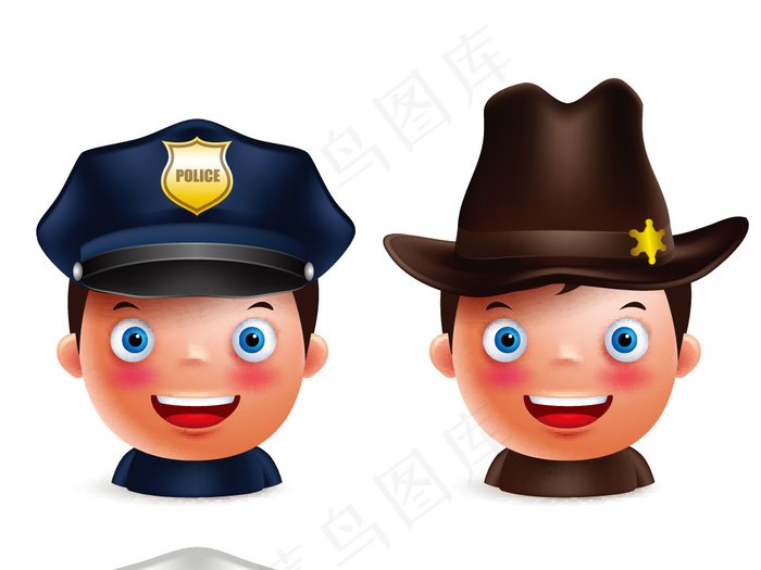 卡通矢量各种职业着装人物eps矢量...eps,ai矢量模版下载