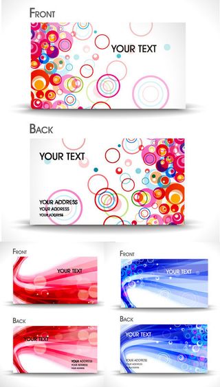 时尚炫彩名片背景矢量素材