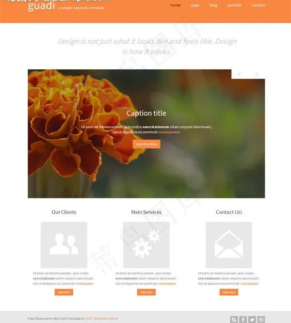 橙色简洁css模板图片