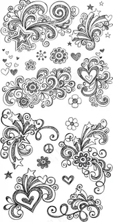 手绘花卉装饰矢量素材