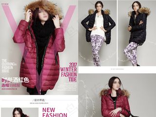 淘宝天猫秋冬连帽羽绒服详情描述模版