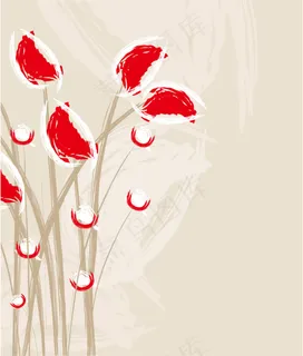 抽象装饰画花枝