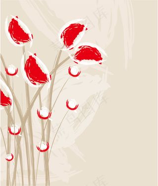 抽象装饰画花枝