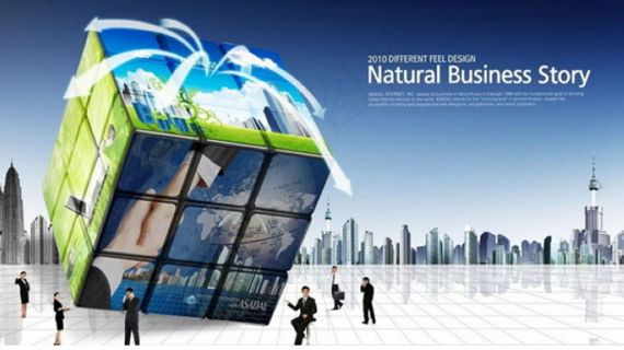 商务魔方背景图片