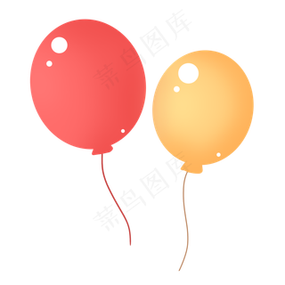 水彩橙色气球礼物水彩橙色气球礼物