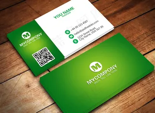 简洁大气绿色商业名片模板