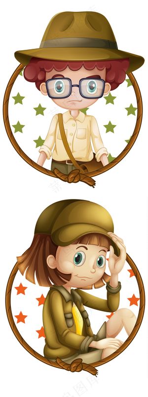 可爱卡通儿童头像标志矢量素材