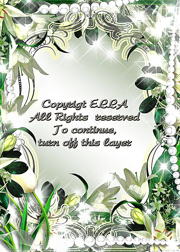 百合花相框(2500X3500(DPI:300))psd模版下载