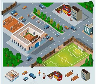 学校元素插图素材