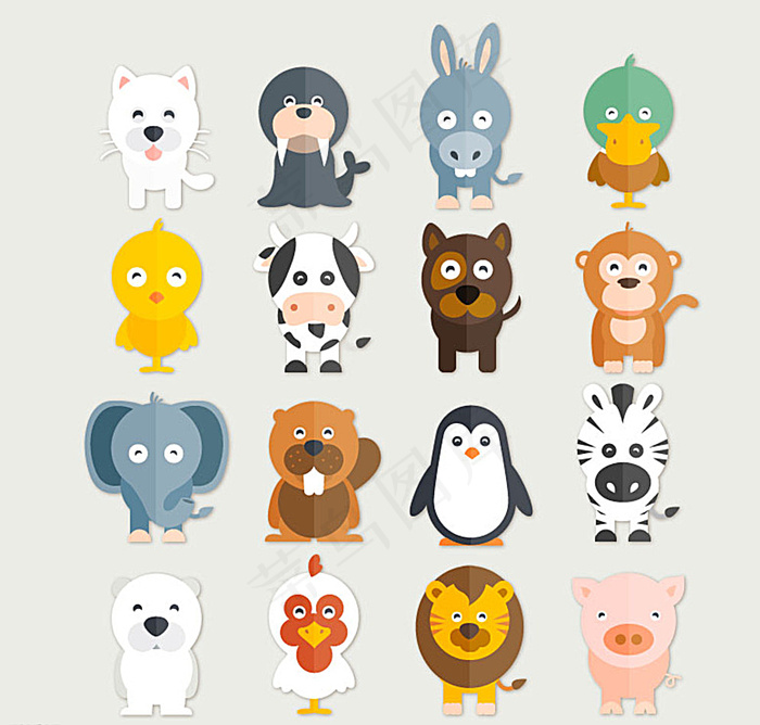 扁平化动物图片