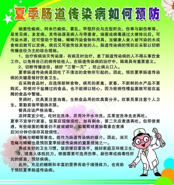 夏季肠道传染病如何预防图片psd模版下载