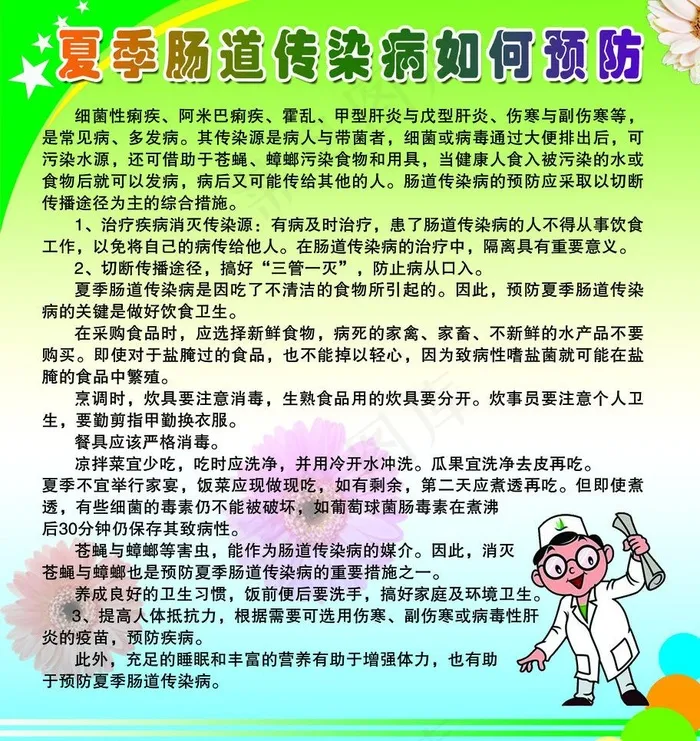 夏季肠道传染病如何预防图片psd模版下载