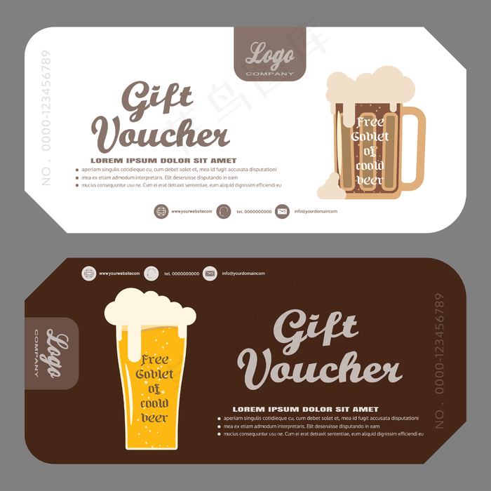啤酒咖啡折扣券促销吊牌设计