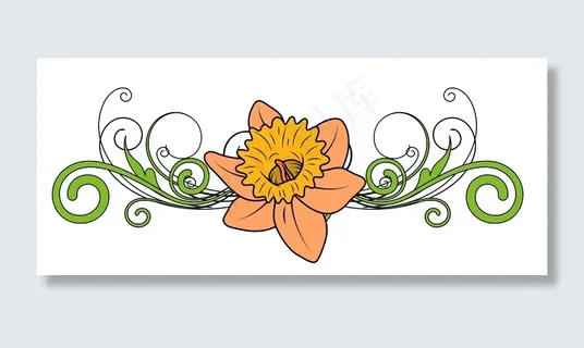 黄色花朵矢量分频器