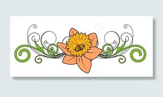 黄色花朵矢量分频器