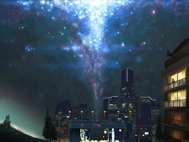 动漫卡通唯美夜空壁纸背景