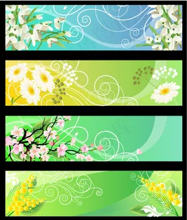 春天花纹banner