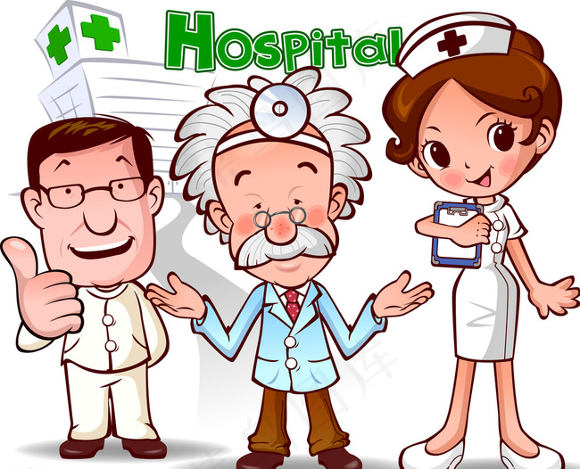 医生护士工作人员卡通动漫插画图片