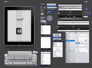 IPAD平板电脑屏幕控件PSD素
