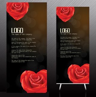 梦幻花朵温馨精美x展架