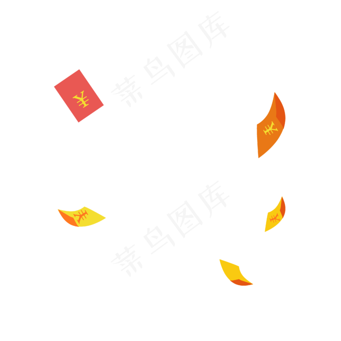撒钱红包代金券免单,免抠元素(4167*4168px 300 dpi )ai矢量模版下载