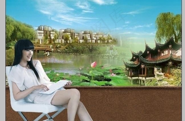 风景背景素材图片(3701X2679(DPI:400))psd模版下载