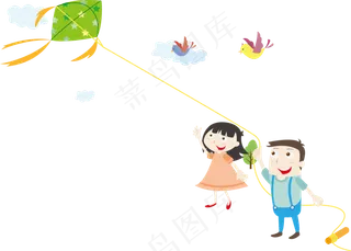 踏青出游旅游卡通素材