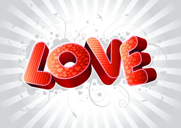 情人节LOVE字体矢量素材