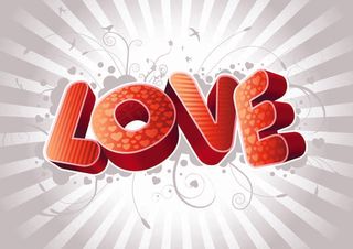 情人节LOVE字体矢量素材