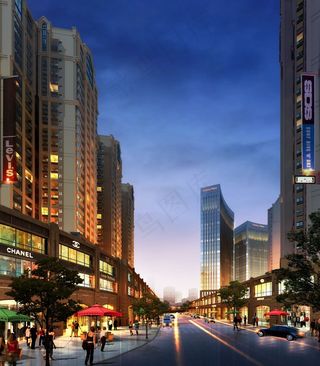 奢侈品广场建筑方案效果图图片