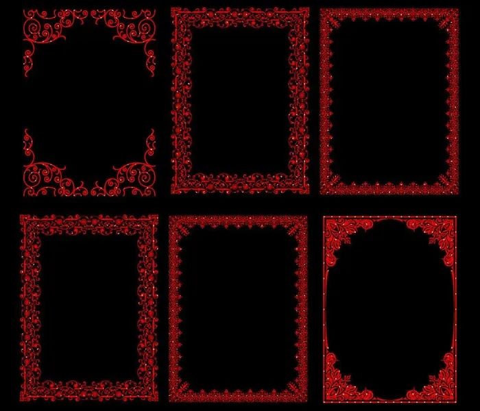 欧式花纹边框相框图片psd模版下载