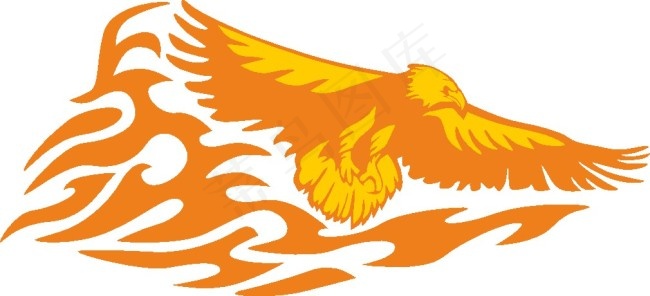 张角展翅的火焰鹰图片