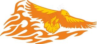 张角展翅的火焰鹰图片